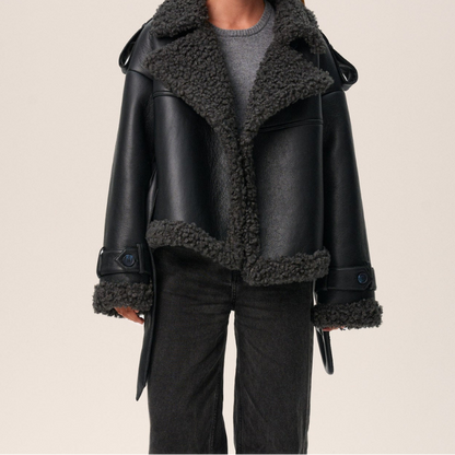Geraldine™ – Gürtel-Shearling-Mantel