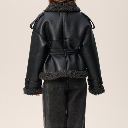 Geraldine™ – Gürtel-Shearling-Mantel