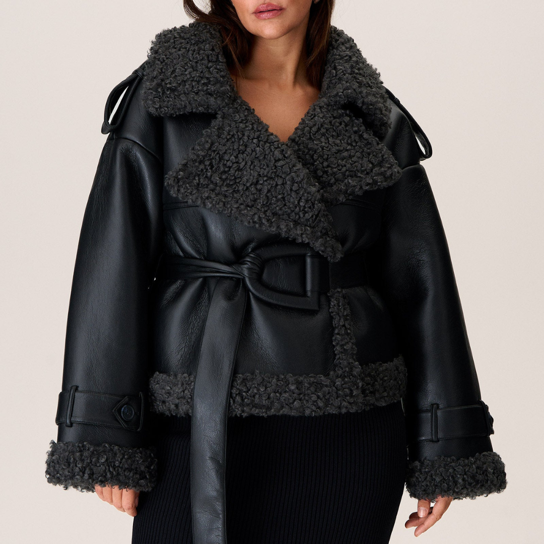 Geraldine™ – Gürtel-Shearling-Mantel