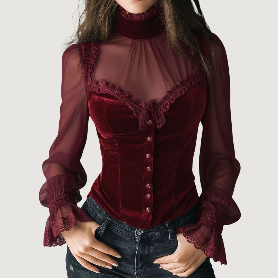 Lovina™ - Zeitlose elegante Bluse mit Spitzendetails und Ärmeln