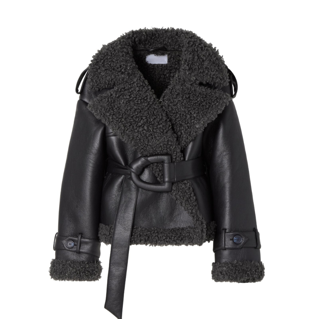 Geraldine™ – Gürtel-Shearling-Mantel