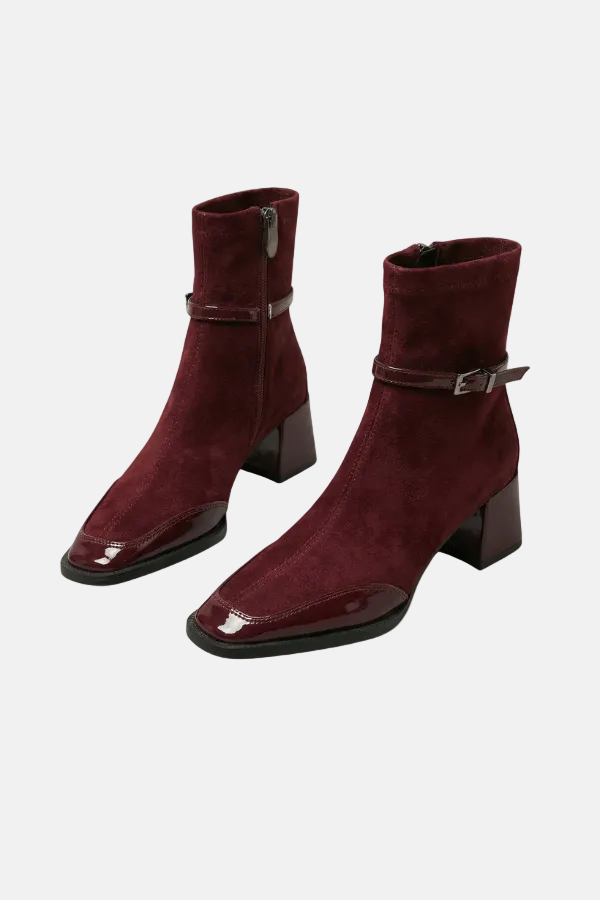 Lenie™ - Elegante Stiefeletten mit mittlerem Absatz aus Öko-Wildleder