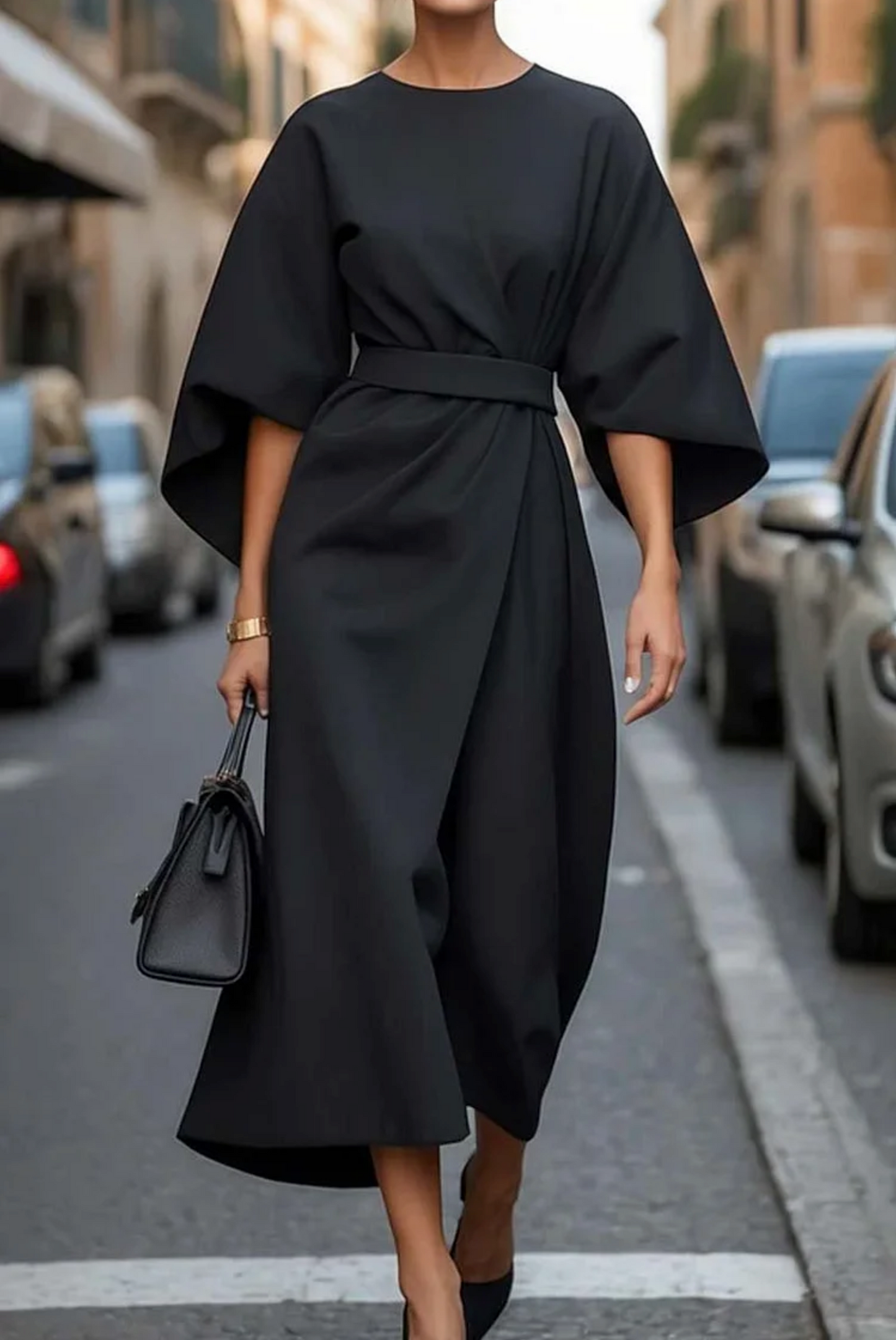 Rome™ – Zeitlos elegantes Kleid mit Laternenärmeln