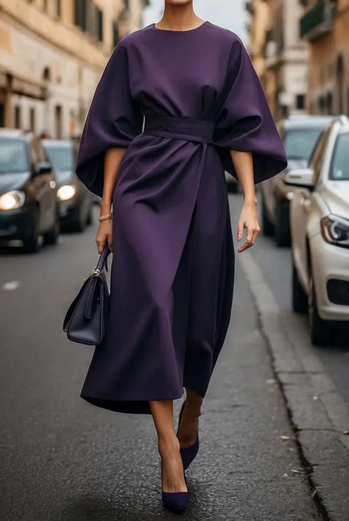 Rome™ – Zeitlos elegantes Kleid mit Laternenärmeln