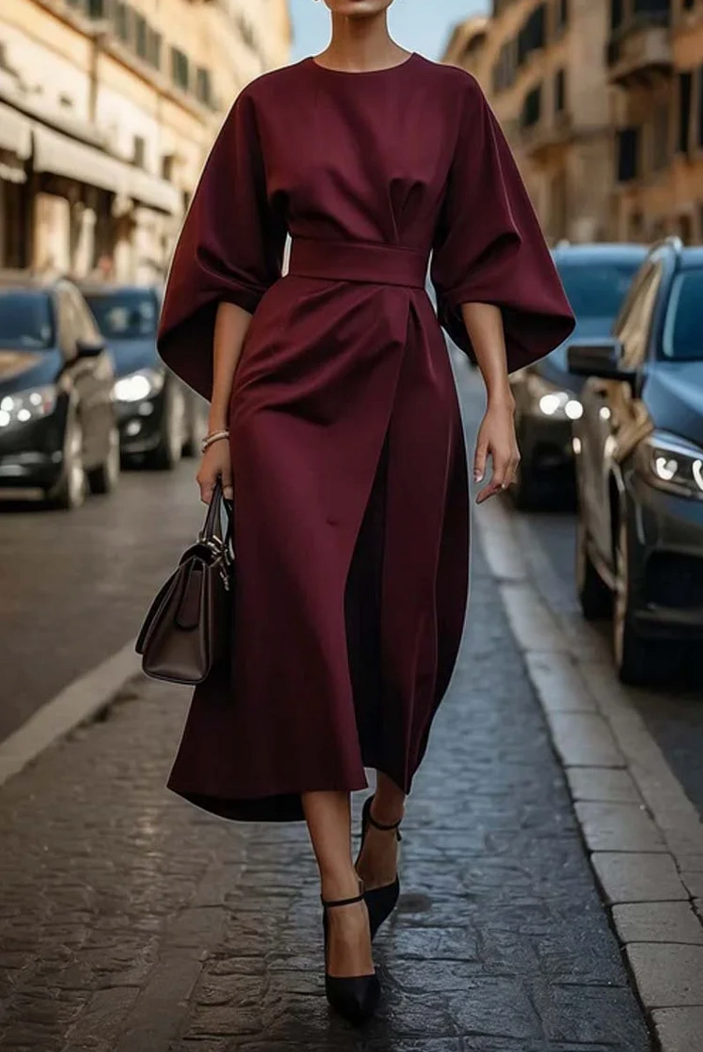 Rome™ – Zeitlos elegantes Kleid mit Laternenärmeln