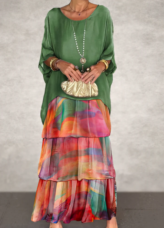 Shina™ – Elegantes Fließendes Maxikleid