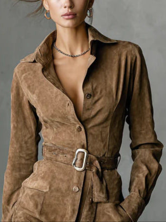 Mila™ - Wildleder Hemdkleid