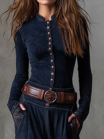 Michelle™ - Wildlederkleid mit Gürtel