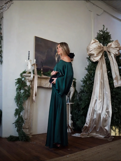 Alfy™ – Wandelbares Oberteil mit Drapierung und maxi-langem A-Linien-Rock