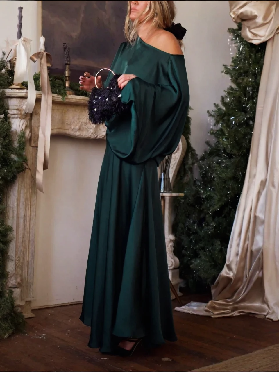 Alfy™ – Wandelbares Oberteil mit Drapierung und maxi-langem A-Linien-Rock