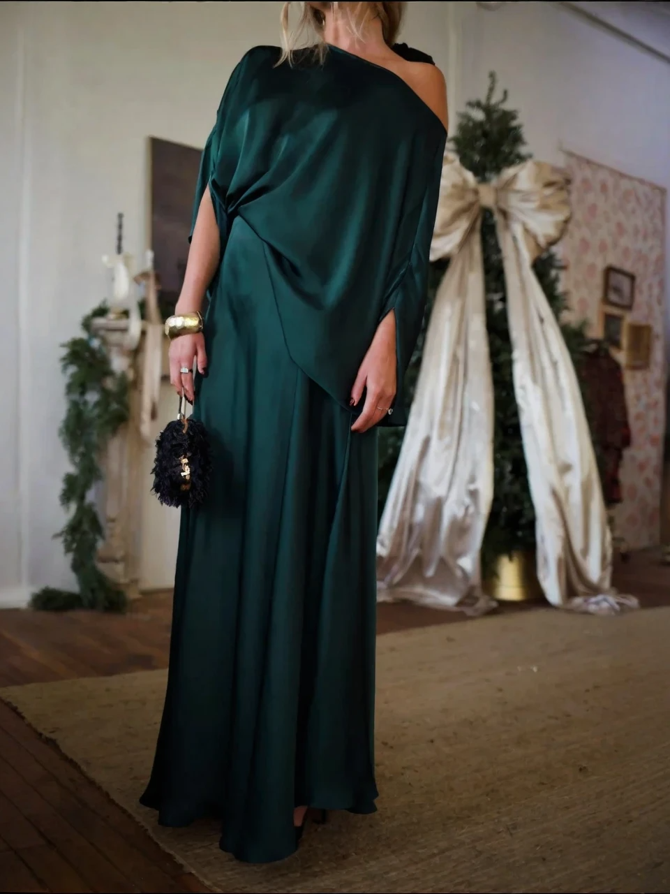 Alfy™ – Wandelbares Oberteil mit Drapierung und maxi-langem A-Linien-Rock